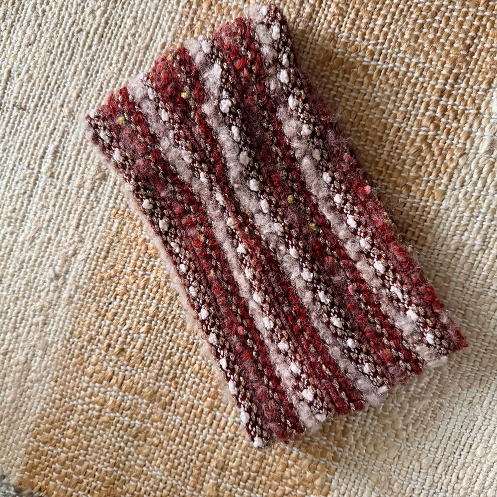 Free People Textured Knit Headband in Red and Cream
